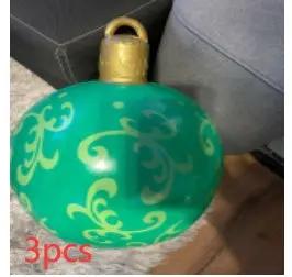 60CM Inflatable Christmas Ornament Ball ,Giant Outdoor PVC Holiday Decoration for Tree, Yard & Events Everware Hub