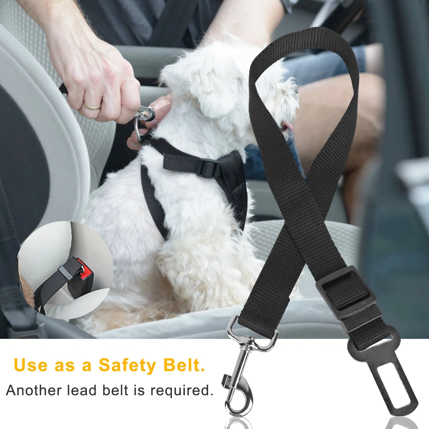 2Pcs Adjustable Pet Seat Belt Leash ,Safety Harness Leads for Dogs & Cats Everware Hub