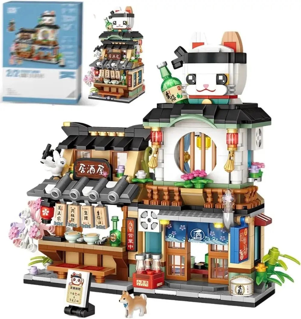 4 PACK Brick Building Set For Kids, 2969 PCS Building Blocks Kit Japanese Street Building Toy Set Gift For 6-15 Years Old Kid And Adult Everware Hub