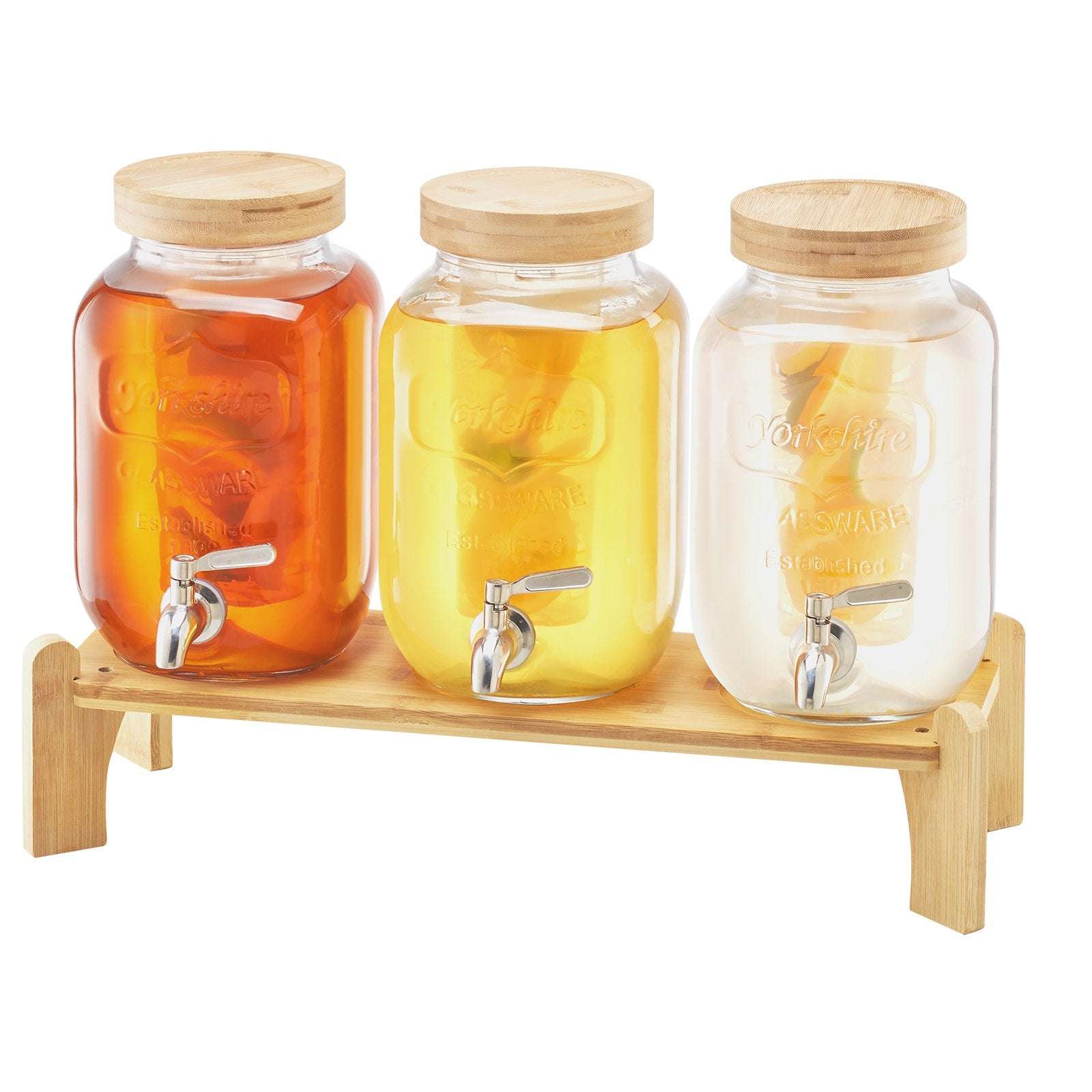 3 Pack Glass Beverage Dispenser – 1 Gallon Drink Dispensers