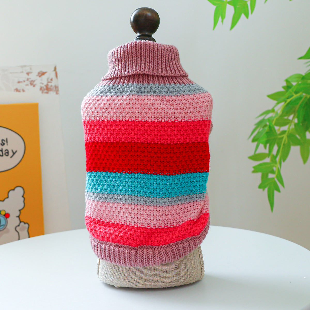 Pet Ring Comfortable Color Stripes Colorful Sweater Everware Hub