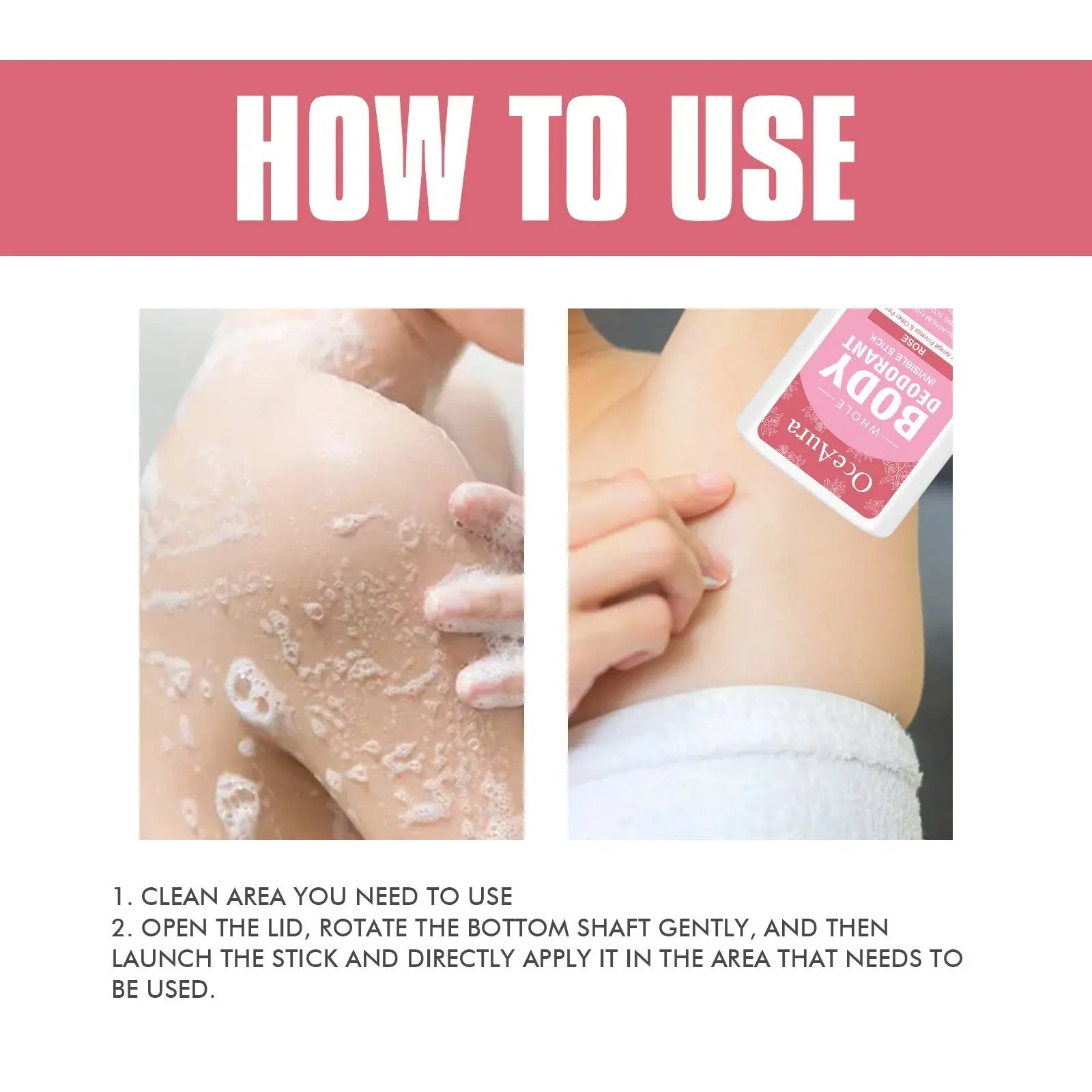 OceAura Whole Body Deodorant – Natural Rose Fragrance | Long-Lasting Odor Protection & Underarm Brightening Everware Hub