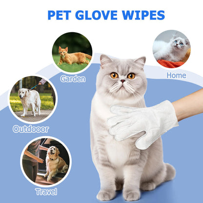 Cleaning Wipes Gloves For Dog And Cat,Pet Bathing Wipes Cleaning & Deodorizing,Dog Wipes For Body Paws Butt Daily Care,Cat Grooming Wipes Cleaning Fur Traveling Rinse Free,6PCS-1PACK Everware Hub