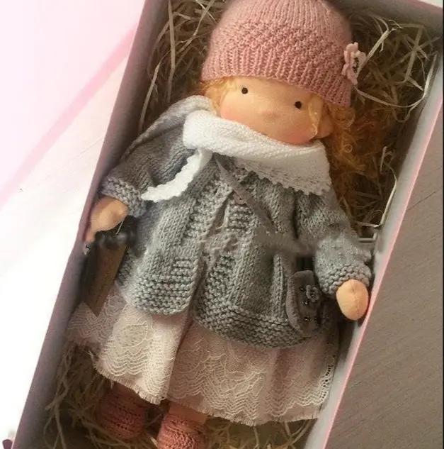 Handmade Plush Doll, Golden Curly Hair Girl , Soft Stuffed Doll Gift for Kids & Collectors Everware Hub