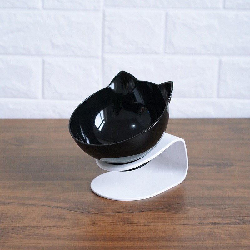 Cat Double Bowl,Elevated Cat Food & Water Bowls for Cervical Spine Protection Everware Hub