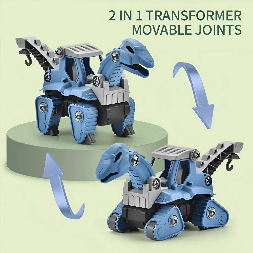 5 Pack Take Apart Dinosaur Construction Toy with Electric Drill , STEM Building Gift for Boys (Birthday & Xmas) Everware Hub