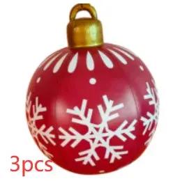60CM Inflatable Christmas Ornament Ball ,Giant Outdoor PVC Holiday Decoration for Tree, Yard & Events Everware Hub