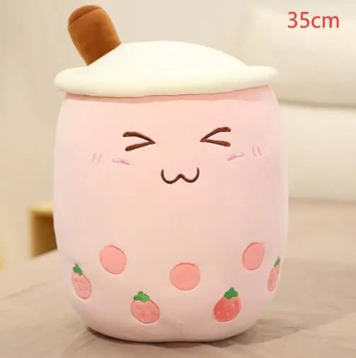 Cute Strawberry Milk Tea Plush Toy – Soft Boba Tea Cup Pillow for Kids, Girls, Birthday Gift, Kawaii Bubble Tea Cushion Everware Hub