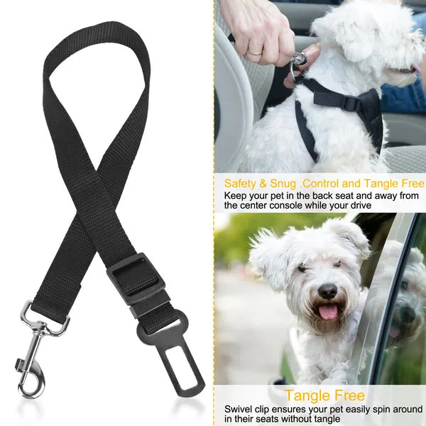 2Pcs Adjustable Pet Seat Belt Leash ,Safety Harness Leads for Dogs & Cats Everware Hub