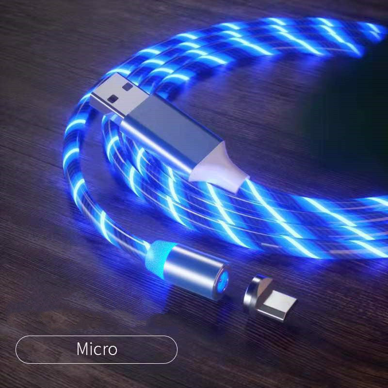 Magnetic LED Fast Charging Cable, Streamer Charging Cord for Type-C, Lightning & Micro USB Devices Everware Hub