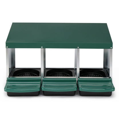 3-Compartment Chicken Feeding Trough, Durable Poultry Feeder for Backyard & Farm Use Everware Hub