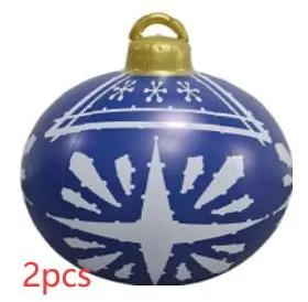 60CM Inflatable Christmas Ornament Ball ,Giant Outdoor PVC Holiday Decoration for Tree, Yard & Events Everware Hub