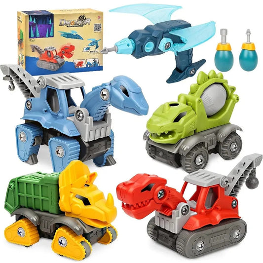 5 Pack Take Apart Dinosaur Construction Toy with Electric Drill , STEM Building Gift for Boys (Birthday & Xmas) Everware Hub