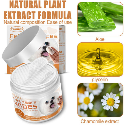 Yegbong Pet Eye Wipes for Dogs & Cats, Tear Stain Remover Everware Hub