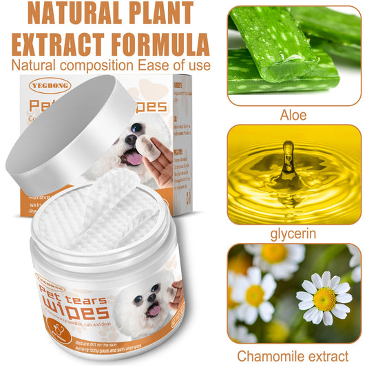 Yegbong Pet Eye Wipes for Dogs & Cats, Tear Stain Remover Everware Hub