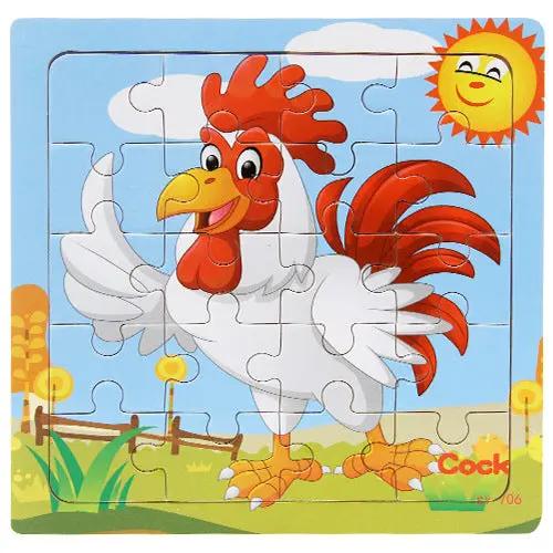 Children’s Wooden Poultry Animal Puzzle – Fun & Educational Everware Hub