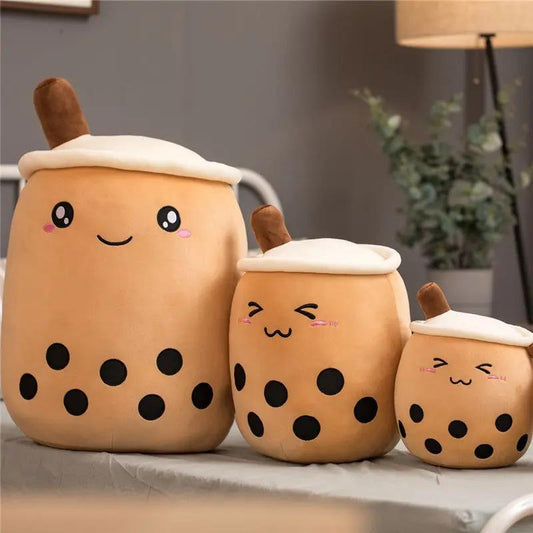 Cute Strawberry Milk Tea Plush Toy – Soft Boba Tea Cup Pillow for Kids, Girls, Birthday Gift, Kawaii Bubble Tea Cushion Everware Hub
