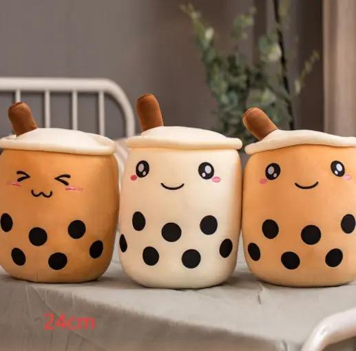 Cute Strawberry Milk Tea Plush Toy – Soft Boba Tea Cup Pillow for Kids, Girls, Birthday Gift, Kawaii Bubble Tea Cushion Everware Hub