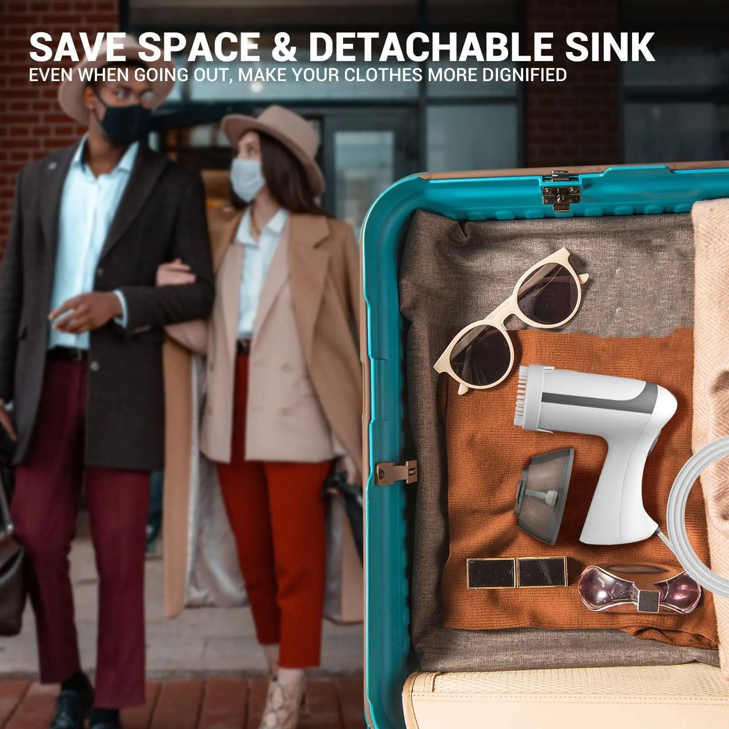 Compact Clothes Steamer,Travel & Home Use, Fast Heat-Up, Wrinkle Removal Everware Hub