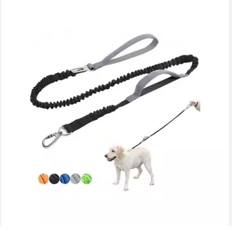 YT Pet Dog Explosion Proof Impact Leash , Heavy Duty Padded Double Handle Dog Leash & Car Seat Belt, 4-6 Ft Everware Hub