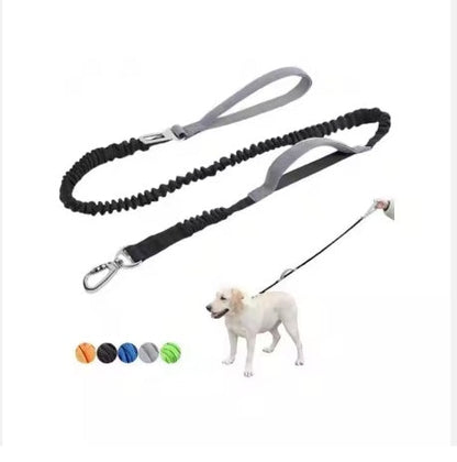 YT Pet Dog Explosion Proof Impact Leash , Heavy Duty Padded Double Handle Dog Leash & Car Seat Belt, 4-6 Ft Everware Hub