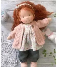 Handmade Plush Doll, Golden Curly Hair Girl , Soft Stuffed Doll Gift for Kids & Collectors Everware Hub