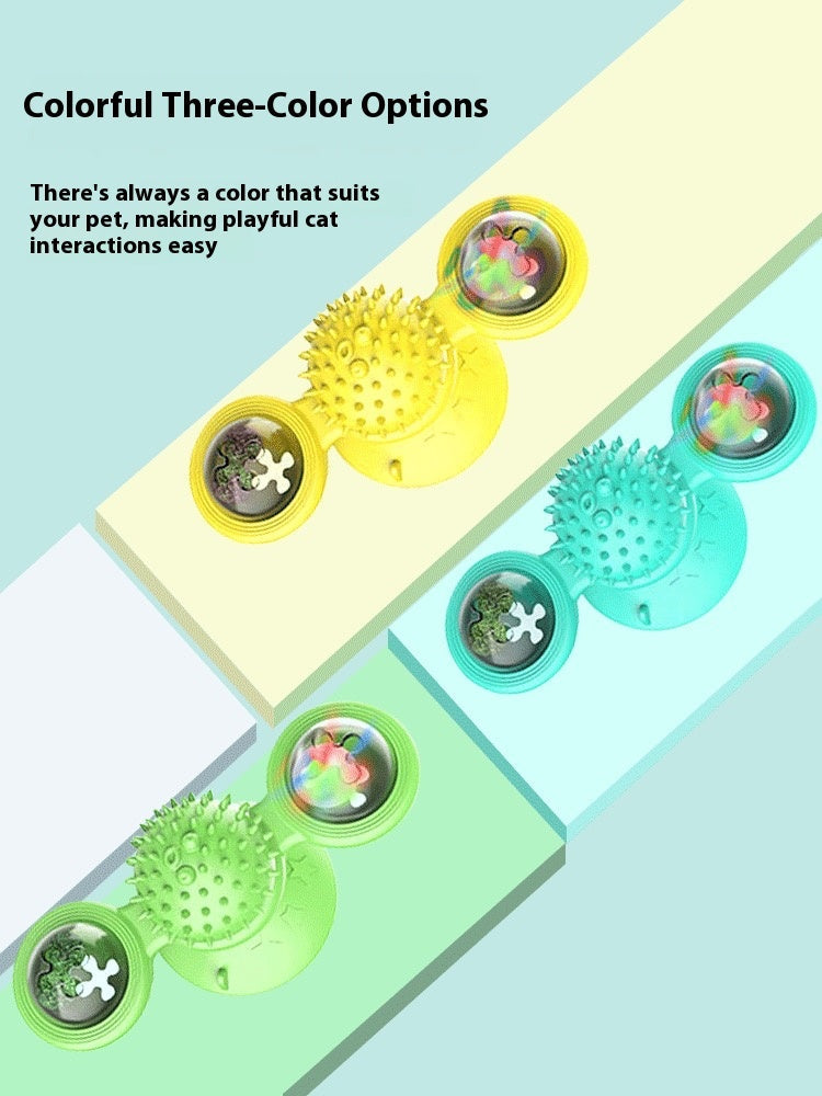 Cat Entertainment Set – Interactive Rotating Disk, Feather Teasers & Windmill Toy for Active Cats Everware Hub