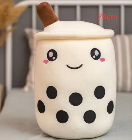 Cute Strawberry Milk Tea Plush Toy – Soft Boba Tea Cup Pillow for Kids, Girls, Birthday Gift, Kawaii Bubble Tea Cushion Everware Hub