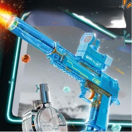Black & Blue Desert Eagle Electric Water Gun ,Linkage Flame Backlight Blaster for Summer Fun Everware Hub