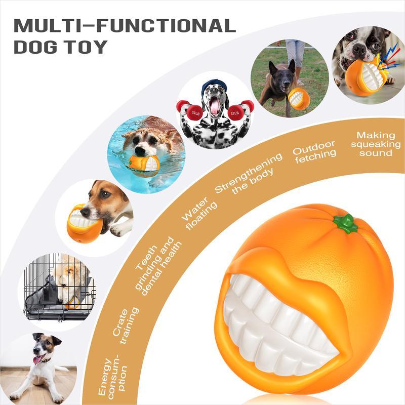 PROKEl Indestructible Squeaky Dog Chew Ball for Aggressive Chewers,Tough Rubber Fetch Toy for Medium & Large Breeds Everware Hub