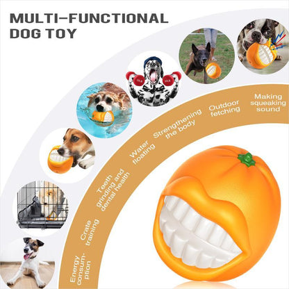 PROKEl Indestructible Squeaky Dog Chew Ball for Aggressive Chewers,Tough Rubber Fetch Toy for Medium & Large Breeds Everware Hub
