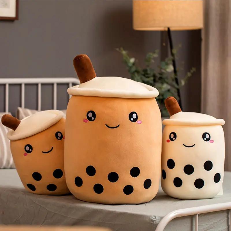 Cute Strawberry Milk Tea Plush Toy – Soft Boba Tea Cup Pillow for Kids, Girls, Birthday Gift, Kawaii Bubble Tea Cushion Everware Hub