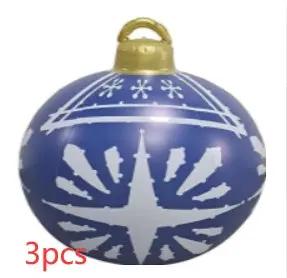 60CM Inflatable Christmas Ornament Ball ,Giant Outdoor PVC Holiday Decoration for Tree, Yard & Events Everware Hub