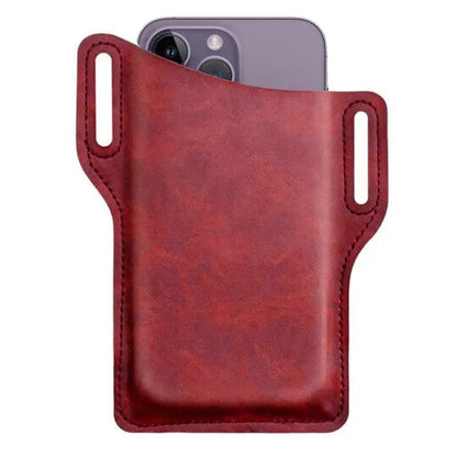 Men’s Leather Phone Belt Holster – Waist Loop Pouch Wallet Cover for Smartphones Everware Hub