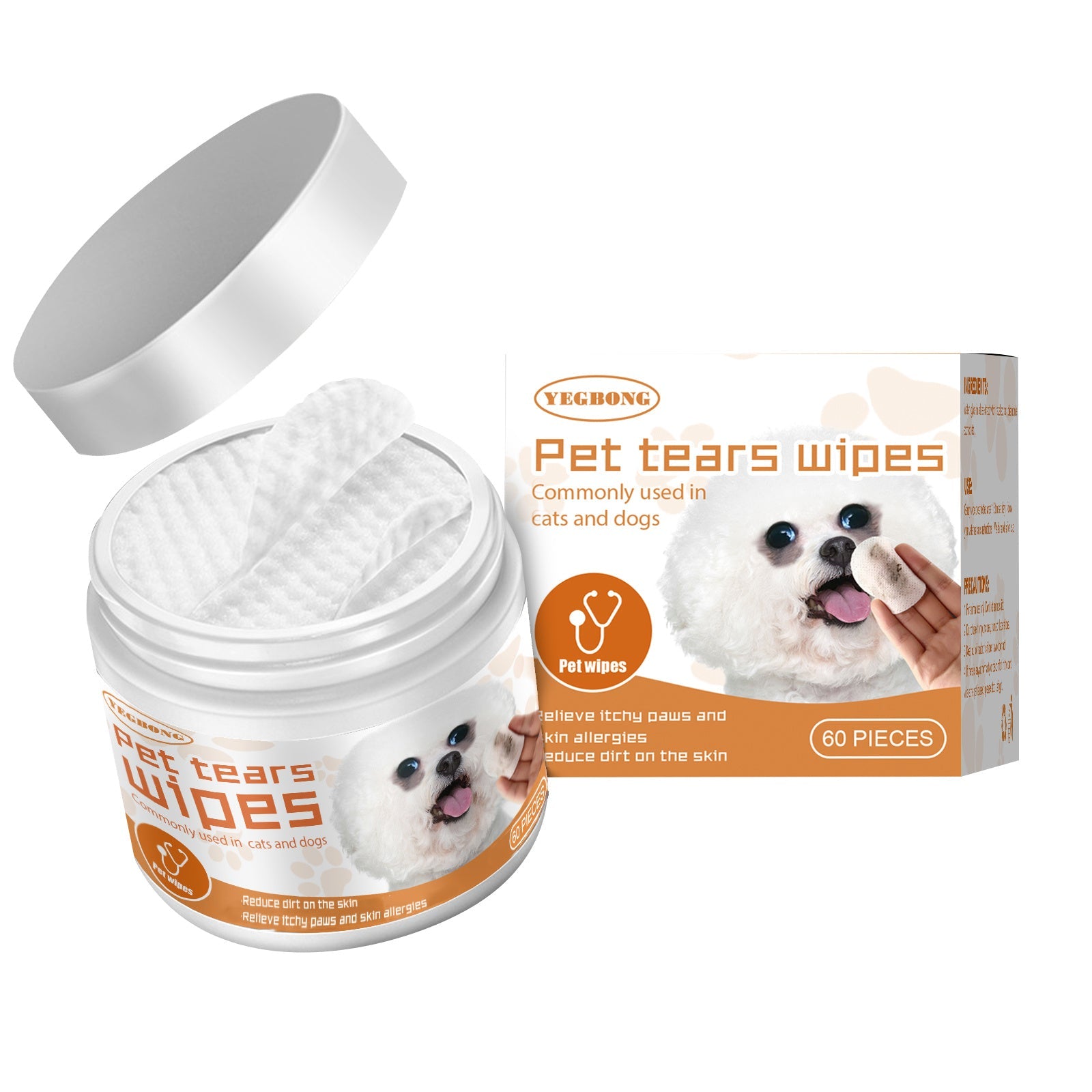 Yegbong Pet Eye Wipes for Dogs & Cats, Tear Stain Remover Everware Hub