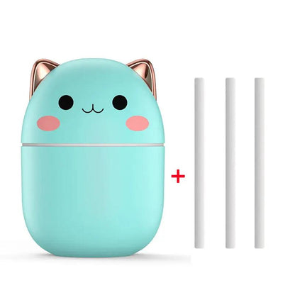 Cute Cat Air Purifier USB, Silent Cool Mist LED Aroma Diffuser Everware Hub