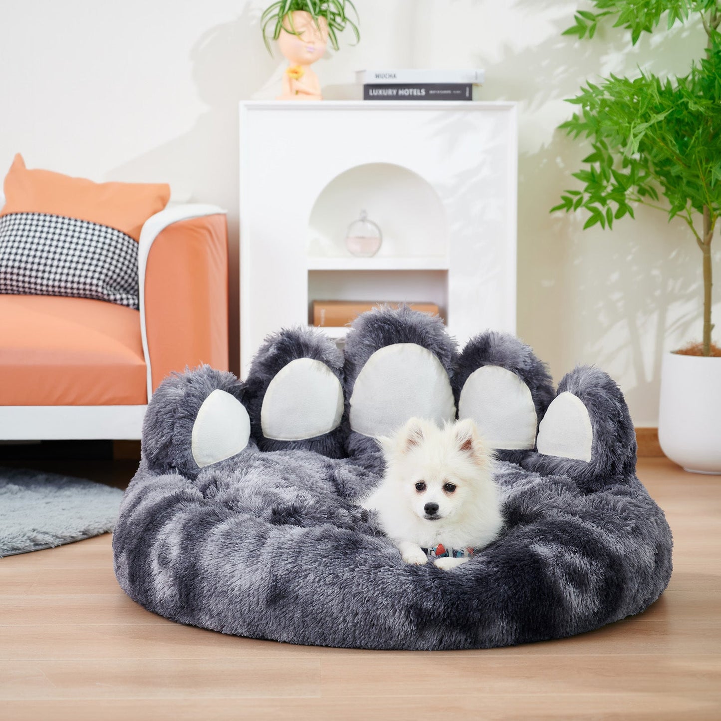 Bear Paw Shaped Dog Bed – Cozy Plush Pet Bed for Small & Medium Dogs and Indoor Cats Everware Hub