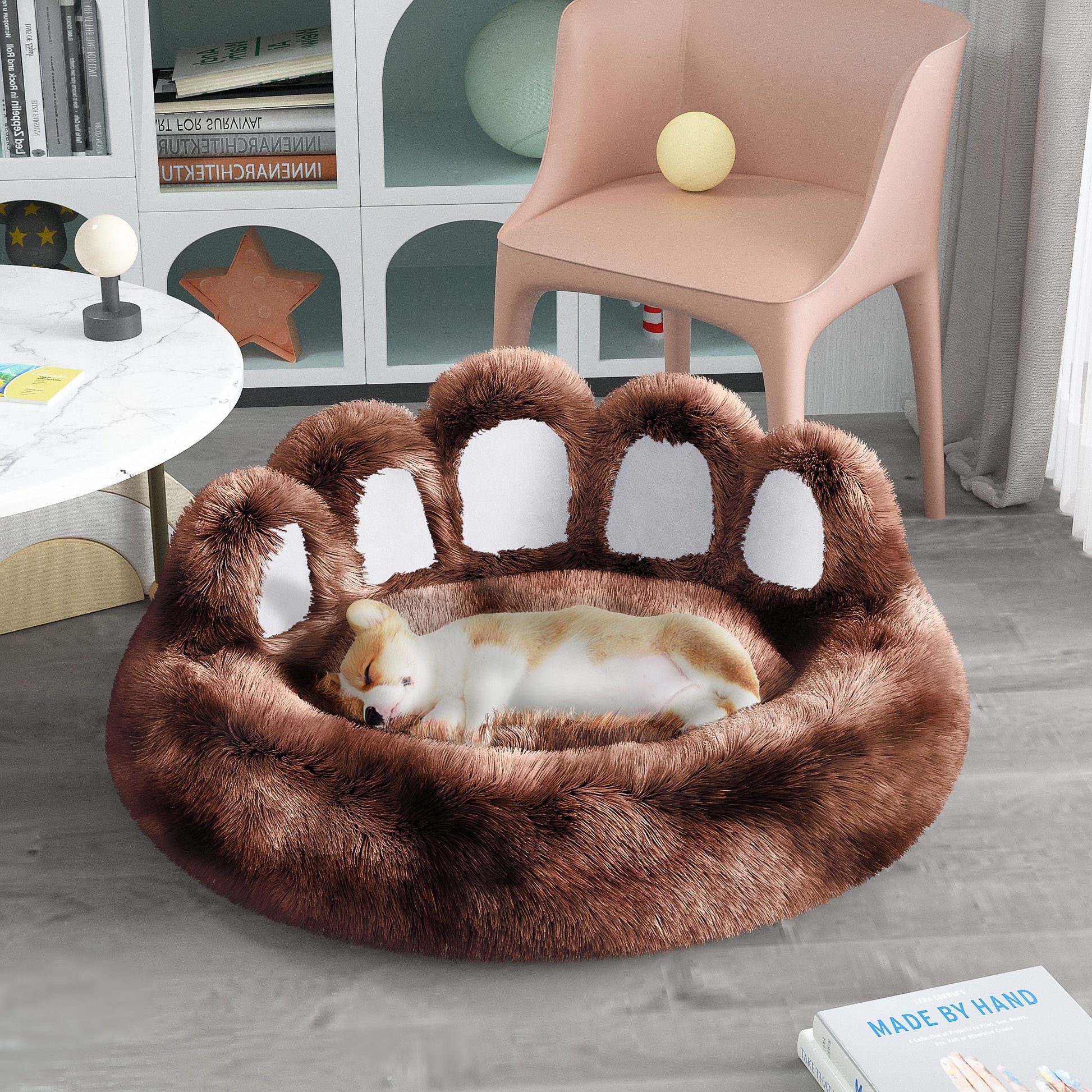 Bear Paw Shaped Dog Bed – Cozy Plush Pet Bed for Small & Medium Dogs and Indoor Cats Everware Hub