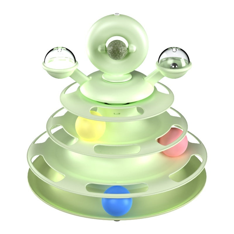 4-Level Cat Toy Tower, interactive Roller Ball Track Puzzle Toy for Cats & Kittens Everware Hub