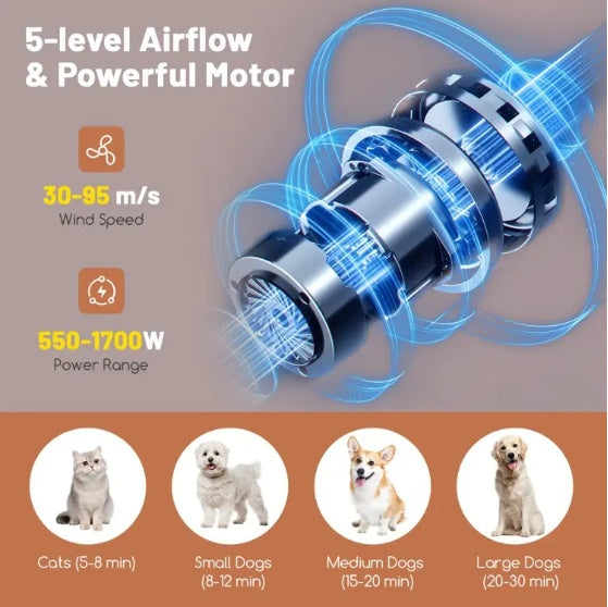 1 Pc Dog Cat Hair Blower With Negative Ion Function And Adjustable Temperature Everware Hub