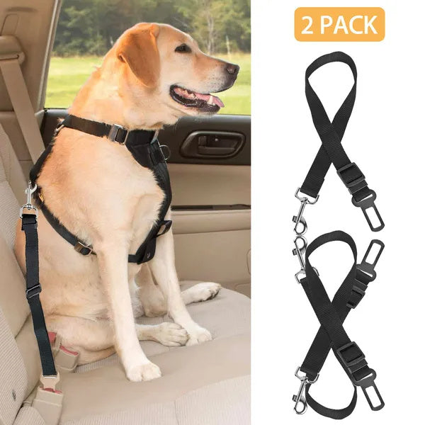 2Pcs Adjustable Pet Seat Belt Leash ,Safety Harness Leads for Dogs & Cats Everware Hub