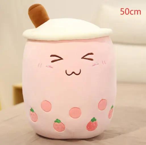 Cute Strawberry Milk Tea Plush Toy – Soft Boba Tea Cup Pillow for Kids, Girls, Birthday Gift, Kawaii Bubble Tea Cushion Everware Hub
