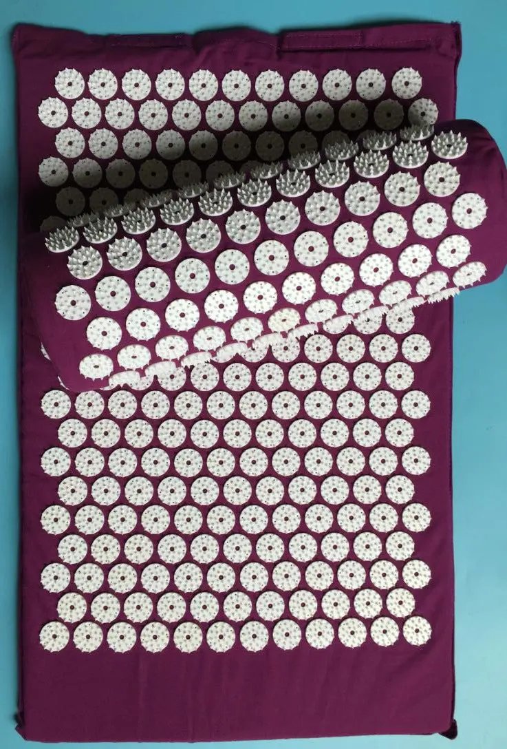 Acupressure Yoga Mat & Pillow Set – Massage Cushion for Back, Neck & Stress Relief Therapy Everware Hub