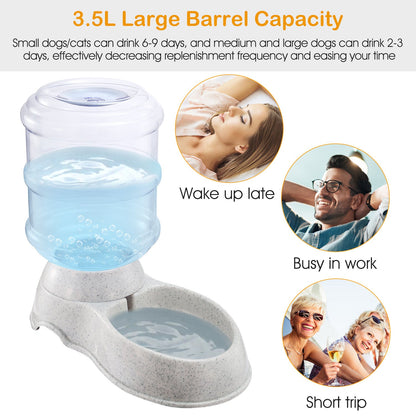 3.5L / 1 Gallon Pet Water Dispenser , Automatic Self-Dispensing Gravity Water Feeder for Cats & Dogs Everware Hub
