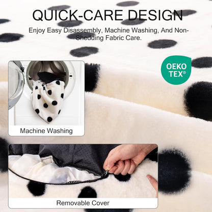 MEWOOFUN Donut Cat Bed For Indoor Cats - 23 Inch Round Washable Pet Bed With Non-Slip Bottom, Plush Fluffy Small Dog Bed For Puppies & Kittens, Black Dot Everware Hub