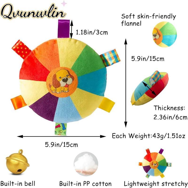 Plush Dog Flying Disc Chew Toy,Interactive Tug of War Toy with Bell, Bite-Resistant & Washable Everware Hub