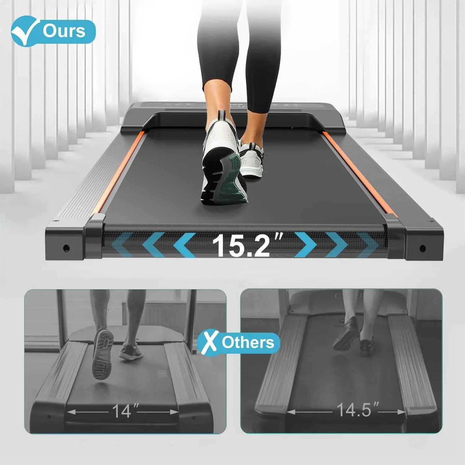 Under Desk Walking Pad ,Portable Treadmill with LED Display Everware Hub