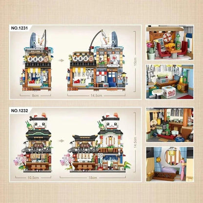4 PACK Brick Building Set For Kids, 2969 PCS Building Blocks Kit Japanese Street Building Toy Set Gift For 6-15 Years Old Kid And Adult Everware Hub