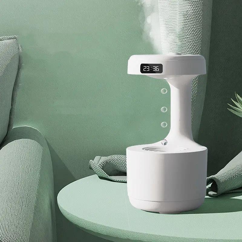 Anti-Gravity Humidifier with Clock & Aroma Diffuser – Quiet & Stylish Everware Hub