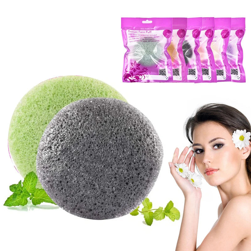 Natural Round Shap Konjac Sponge Face Cleaning Sponge Everware Hub